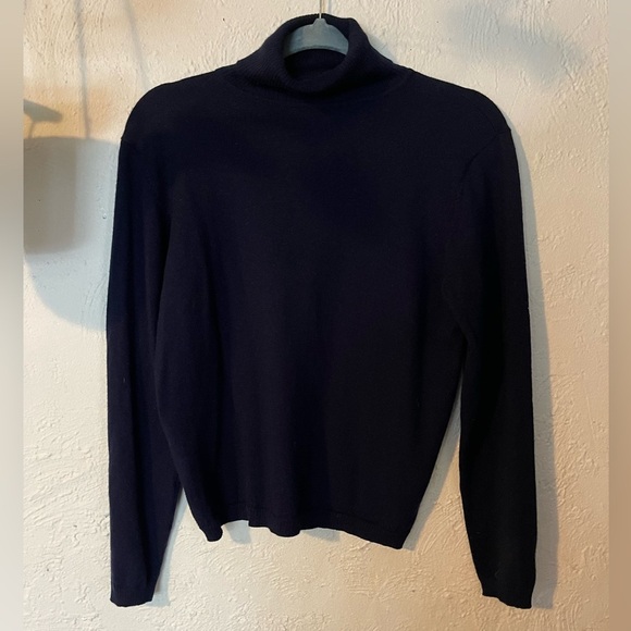 Pendlenton Navy Blue Turtleneck Long Sleeve Merino Wool - Picture 1 of 4